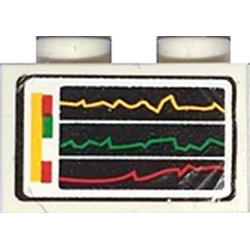 Brick 1 x 2 with Screen with Performance Chart/Graph Pattern (Sticker) - Set 8155 Brick 1 x 2 with Screen with Performance Chart/Graph Pattern (Sticker) - Set 8155