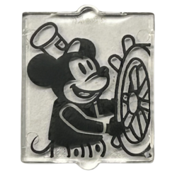 Glass for Window 1 x 2 x 2 Flat Front with Black Mickey Mouse and Ship's Wheel Pattern Glass for Window 1 x 2 x 2 Flat Front with Black Mickey Mouse and Ship's Wheel Pattern