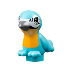 Bird, Friends Style with Bright Light Orange Chest, Black Eyes and Dark Bluish Gray Beak Pattern