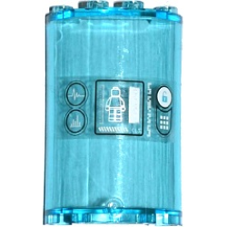 Cylinder Half 2 x 4 x 5 with 1 x 2 Cutout with Medical Graphs, Minifigure on Screen, 'CLS', Padlock Symbol, and Keypad Pattern (Sticker) - Set 70173 Cylinder Half 2 x 4 x 5 with 1 x 2 Cutout with Medical Graphs, Minifigure on Screen, 'CLS', Padlock Symbol, and Keypad Pattern (Sticker) - Set 70173