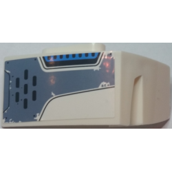 Technic, Panel Car Mudguard Right with Worn Sand Blue Panel with Black Rivets, Curved Lines, and Vent Grilles Pattern (Sticker) - Set 70131 Technic, Panel Car Mudguard Right with Worn Sand Blue Panel with Black Rivets, Curved Lines, and Vent Grilles Pattern (Sticker) - Set 70131