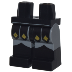 Hips and Dark Bluish Gray Legs with Molded Black Lower Legs / Boots and Printed Black Armor with Gold Diamonds Pattern Hips and Dark Bluish Gray Legs with Molded Black Lower Legs / Boots and Printed Black Armor with Gold Diamonds Pattern