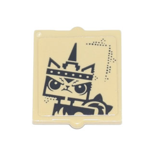 Деталь LEGO 60601pb027 Glass for Window 1 x 2 x 2 Flat Front with Angry Unikitty Pattern (Sticker) - Set 70840