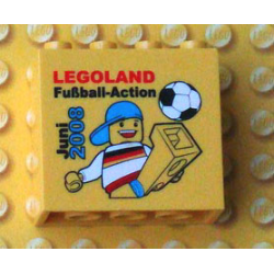 Brick 2 x 4 x 3 with Legoland Fußball-Action Juni 2008 Pattern Brick 2 x 4 x 3 with Legoland Fußball-Action Juni 2008 Pattern