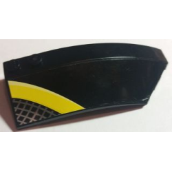 Wedge 8 x 3 x 2 Open Right with Thick Curved Yellow Line and Gray and White Grid Pattern (Sticker) - Set 8166 Wedge 8 x 3 x 2 Open Right with Thick Curved Yellow Line and Gray and White Grid Pattern (Sticker) - Set 8166