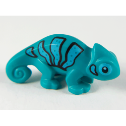 Chameleon with Black and Bright Light Blue Stripes Pattern Chameleon with Black and Bright Light Blue Stripes Pattern