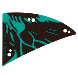 Plastic Part for Set 75572 - Wing Banshee Ikran Right Tailwing with Dark Turquoise and Dark Brown Skin Pattern