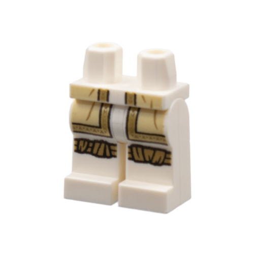 Деталь LEGO 970c00pb1404 Hips and Legs with Tan Robe Ends, Gold Hems, Dark Tan Knee Wrappings Pattern