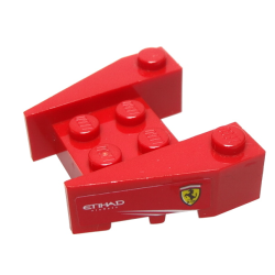 Wedge 3 1/2 x 4 with Stud Notches with Ferrari Logo and White 'ETIHAD AIRWAYS' on Red Background Pattern on Both Sides (Stickers) - Sets 8168 / 8185