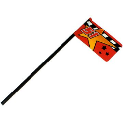 Hose, Rigid 3mm D. 16L / 12.8cm with Checkered Red Flag, Stars and Number 51 Pattern (Sticker) - Set 8651