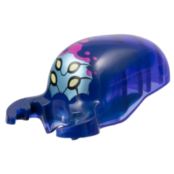 Minifigure, Head, Modified Alien Elongated with 2 Mandibles with Marbled Dark Blue and Printed Bright Light Yellow Eyes, Metallic Light Blue Face, Magenta Highlights and Hexagons Pattern Minifigure, Head, Modified Alien Elongated with 2 Mandibles with Marbled Dark Blue and Printed Bright Light Yellow Eyes, Metallic Light Blue Face, Magenta Highlights and Hexagons Pattern