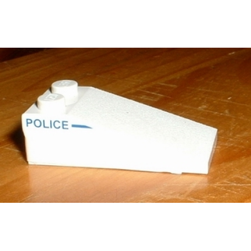 Деталь LEGO 30363pb010L Slope 18 4 x 2 with 'POLICE' Left of Line Pattern (Sticker) - Set 1376