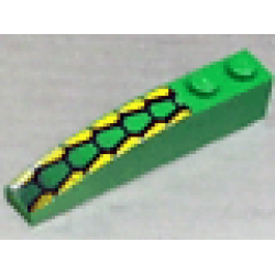 Slope, Curved 6 x 1 with 2 Studs with Repeating Hexagonal Scale Pattern (Sticker) - Set 4589 Slope, Curved 6 x 1 with 2 Studs with Repeating Hexagonal Scale Pattern (Sticker) - Set 4589