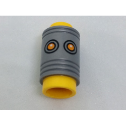 Minifigure, Head, Modified Pencil Top with Flat Silver Ferrule and Orange Eyes Pattern