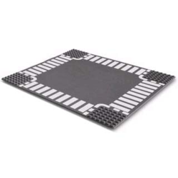 Baseplate, Road 32 x 32 6-Stud Crossroad with White Dashed Lines and Crosswalks Pattern