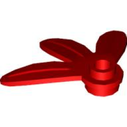 Plant Plate, Round 1 x 1 with 3 Thin Leaves - Red Plant Plate, Round 1 x 1 with 3 Thin Leaves - Red