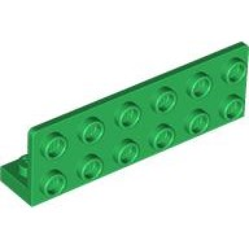 Деталь LEGO 5090 Bracket 1 x 6 - 2 x 6 Inverted with 1 x 4 Cutout - Green