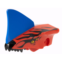 Dragon Head (Avatar Toruk) Jaw Upper with Blue Crest, Black Stripes, and Bright Light Orange Eyes Pattern Dragon Head (Avatar Toruk) Jaw Upper with Blue Crest, Black Stripes, and Bright Light Orange Eyes Pattern
