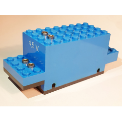 Electric, Motor 4.5V Type A 12 x 4 x 4 (Train) with White '4,5 V.' Pattern - Blue