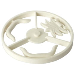 Minifigure, Plume Wheel Sprue Complete, 2 Cattle Horns and Feathered Headdress - White