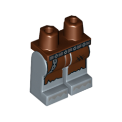 Hips and Sand Blue Legs with Silver Belt and Chain, Tattered Reddish Brown Apron, Silver Spiked Boot Tips Pattern Hips and Sand Blue Legs with Silver Belt and Chain, Tattered Reddish Brown Apron, Silver Spiked Boot Tips Pattern