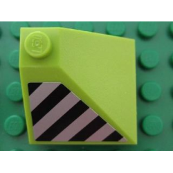 Slope 33 3 x 3 Double Convex with Danger Stripes Pattern Model Left Side (Sticker) - Set 8190 Slope 33 3 x 3 Double Convex with Danger Stripes Pattern Model Left Side (Sticker) - Set 8190