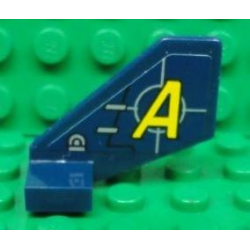 Tail Shuttle, Small with Yellow 'A' and Silver Lines Pattern on Both Sides (Stickers) - Set 8635 Tail Shuttle, Small with Yellow 'A' and Silver Lines Pattern on Both Sides (Stickers) - Set 8635