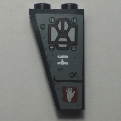 Slope, Inverted 75 2 x 1 x 3 with Line, Dots and Footprint Pattern Model Back Right Side (Sticker) - Set 70009 Slope, Inverted 75 2 x 1 x 3 with Line, Dots and Footprint Pattern Model Back Right Side (Sticker) - Set 70009