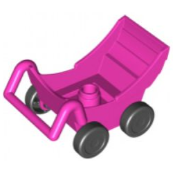 Duplo Stroller / Baby Carriage / Pram with Thick Black Wheels Duplo Stroller / Baby Carriage / Pram with Thick Black Wheels