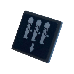 Road Sign 2 x 2 Square with Open O Clip with Arrow, Minifigures and Queue on Dark Blue Background Pattern (Sticker) - Set 75937 Road Sign 2 x 2 Square with Open O Clip with Arrow, Minifigures and Queue on Dark Blue Background Pattern (Sticker) - Set 75937