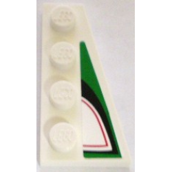 Wedge, Plate 4 x 2 Right with Angled Red, Black and Green Pattern (Sticker) - Set 8898 Wedge, Plate 4 x 2 Right with Angled Red, Black and Green Pattern (Sticker) - Set 8898