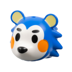 Minifigure, Head, Modified Hedgehog with Molded White Face and Printed Bright Light Yellow Inner Ears, Black Eyes, Eyebrows and Nose, Orange Cheeks Pattern Minifigure, Head, Modified Hedgehog with Molded White Face and Printed Bright Light Yellow Inner Ears, Black Eyes, Eyebrows and Nose, Orange Cheeks Pattern