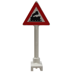 Road Sign Triangle with Train Engine Pattern Road Sign Triangle with Train Engine Pattern