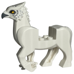 Hippogriff Body with Dark Bluish Gray Beak and Eye Patches, Silver Feathers and Bright Light Orange Eyes Pattern Hippogriff Body with Dark Bluish Gray Beak and Eye Patches, Silver Feathers and Bright Light Orange Eyes Pattern