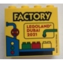 Brick 2 x 4 x 3 with LEGOLAND Dubai 2021 Factory Pattern
