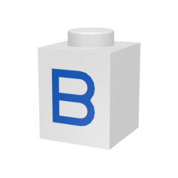 Brick 1 x 1 with Blue Capital Letter B Pattern Brick 1 x 1 with Blue Capital Letter B Pattern
