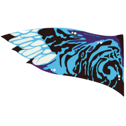 Plastic Part for Set 75572 - Wing Banshee Ikran Left with Medium Blue, Dark Brown, and Dark Purple Skin Pattern