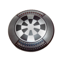 Minifigure, Shield Circular / Round Convex Face with Dart Board (Dejarik Hologame Board) Pattern Minifigure, Shield Circular / Round Convex Face with Dart Board (Dejarik Hologame Board) Pattern