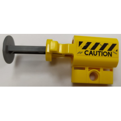 Projectile Launcher, Net Shooter with Dark Bluish Gray Firing Pin with Black and Yellow Danger Stripes and 'CAUTION' Pattern (Sticker) - Set 75926 Projectile Launcher, Net Shooter with Dark Bluish Gray Firing Pin with Black and Yellow Danger Stripes and 'CAUTION' Pattern (Sticker) - Set 75926