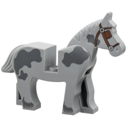 Horse with Dark Bluish Gray Spots and Covered Eyes Pattern