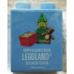 Duplo, Brick 1 x 2 x 2 with Holidays 2013 Happy Holidays From LEGOLAND Discovery Center Pattern