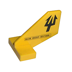 Tail Shuttle, Small with Black Trident and Sub Deep Diving Text Pattern on Both Sides (Aquaraiders II)