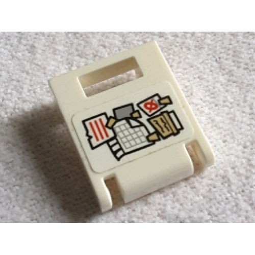 Деталь LEGO 4346pb36 Container, Box 2 x 2 x 2 Door with Slot with Sticky Notes Pattern (Sticker) - Set 75827