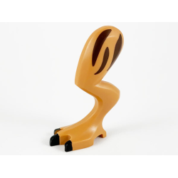 Dinosaur Leg Large (Rear) Gallimimus Left with Pin, Black Claws and Dark Brown Stripes Pattern