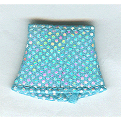 Belville, Clothes Skirt Short, A-Line with Silver Iridescent Dots Pattern