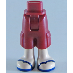 Mini Doll Hips and Trousers Cropped Large Pockets, Light Nougat Legs and Dark Blue Sandals Pattern - Thick Hinge