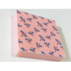 Foam Scala, 7 x 7 Cloth Top with Blue Leaves and Red Berries Pattern
