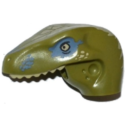 Dinosaur Head Raptor with Pin Hole with Tan Teeth and Tan and Sand Blue Marks Pattern Dinosaur Head Raptor with Pin Hole with Tan Teeth and Tan and Sand Blue Marks Pattern