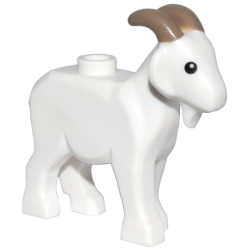 Goat with Black Eyes and Dark Tan Horns Pattern