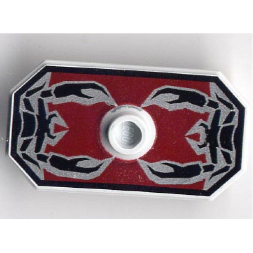 Деталь LEGO 48494pb05 Minifigure, Shield Octagonal Long with Stud with Knights Kingdom Vladek Scorpion Pattern (Printed Version)